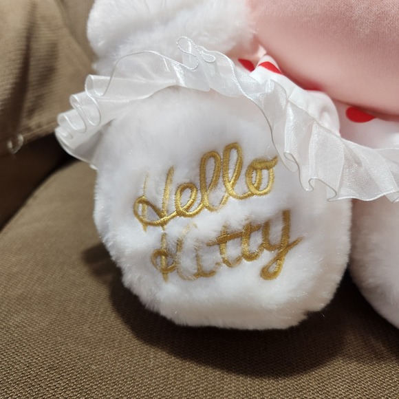 Hello Kitty Plush Red Hearts Dress Pink Heart Pillow Bow 19" Valentine's Day - Picture 3 of 15